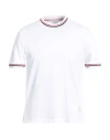 Thom Browne Man T-shirt White Size 4 Cotton, Elastane