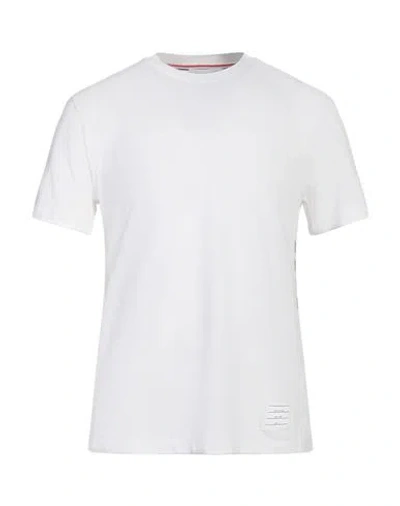 Thom Browne Man T-shirt White Size 5 Cotton, Elastane