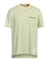 Thom Browne Man T-shirt Yellow Size 5 Cotton In Yellow