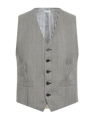 Thom Browne Man Tailored Vest Black Size 2 Wool, Cupro
