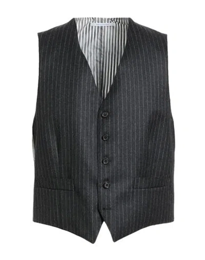 Thom Browne Man Tailored Vest Black Size 5 Wool, Cupro