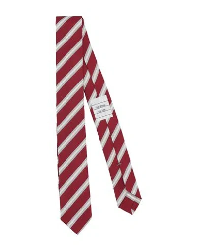 Thom Browne Man Ties & Bow Ties Brick Size - Silk, Cotton