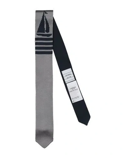 Thom Browne Man Ties & Bow Ties Grey Size - Silk