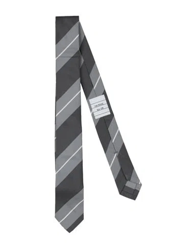 Thom Browne Man Ties & Bow Ties Grey Size - Silk, Cotton