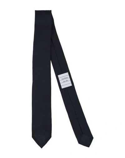 Thom Browne Man Ties & Bow Ties Midnight Blue Size - Linen