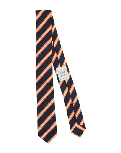 Thom Browne Man Ties & Bow Ties Midnight Blue Size - Silk, Cotton