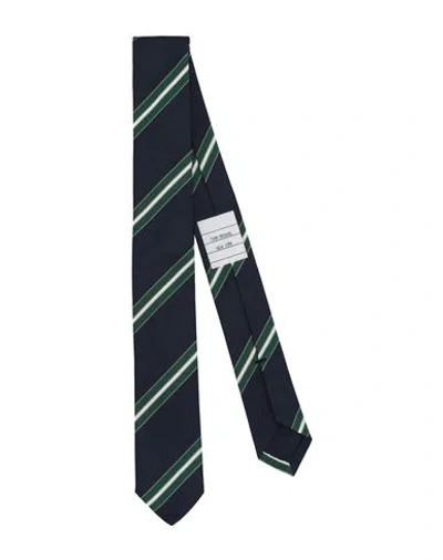 Thom Browne Man Ties & Bow Ties Midnight Blue Size - Silk, Cotton