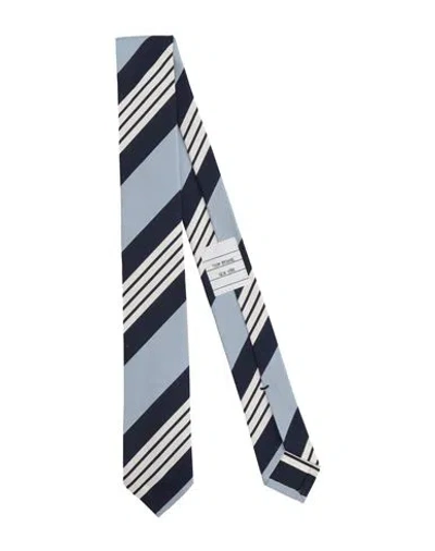 Thom Browne Man Ties & Bow Ties Sky Blue Size - Silk, Cotton