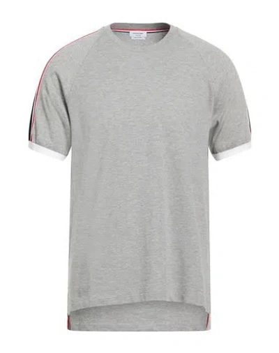 Thom Browne Man T-shirt Light Grey Size 2 Cotton, Elastane In Multi