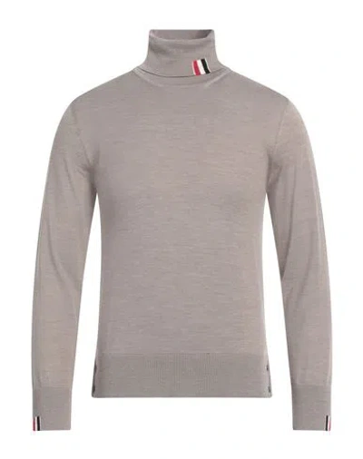 Thom Browne Man Turtleneck Light Brown Size 5 Virgin Wool, Polyamide