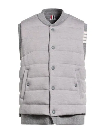 Thom Browne Man Vest Light Grey Size 5 Virgin Wool In Gray