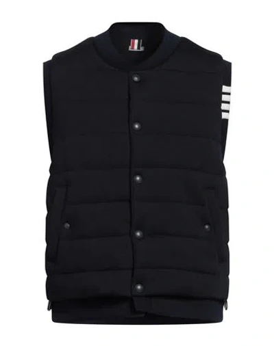 Thom Browne Man Vest Midnight Blue Size 4 Virgin Wool