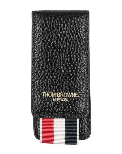 Thom Browne Man Wallet Black Size - Leather