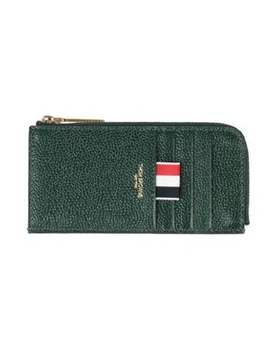 Thom Browne Man Wallet Green Size - Soft Leather