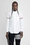 Thom Browne Cotton Shirt With Grosgrain Stripes And Timeless Silhouette In White