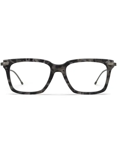 THOM BROWNE MARBLED SQUARE-FRAME GLASSES