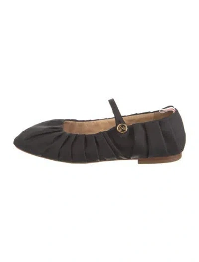Pre-owned Thom Browne Mary Jane Flats In Black