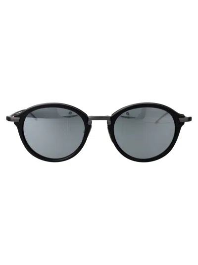 Thom Browne Matte Black Acetatetitanium Sunglasses In 007