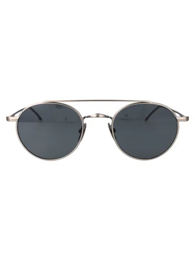Thom Browne Matte Grey Titanium Sunglasses In Gray
