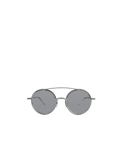 Thom Browne Matte Round Sunglasses In Gray