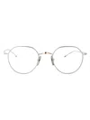 Thom Browne Matte Silver Titanium Glasses In Gray