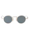 Thom Browne Matte Silver Titanium Sunglasses In Blue