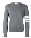 Thom Browne Med Grey Cotton Sweaters In Gray