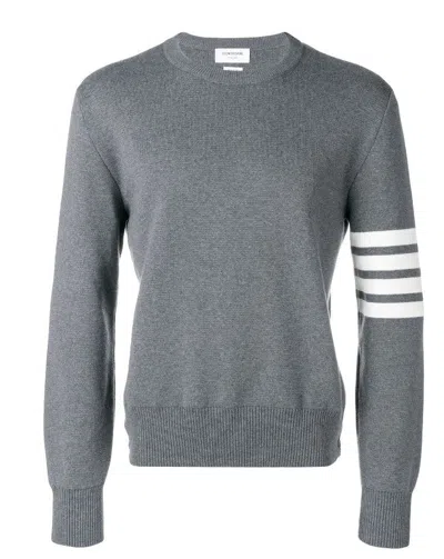 Thom Browne Med Grey Cotton Sweaters In Gray