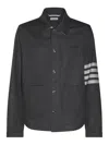 Thom Browne Med Grey Wool Casual Jacket In Gray