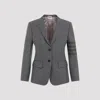 Thom Browne Med Grey Wool Classic Sport Coat In Grey