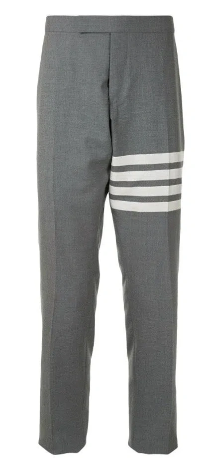 Thom Browne Med Grey Wool Trousers In Gray