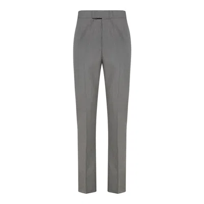 Thom Browne Med Grey Wool Trousers In Gray