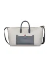 Thom Browne Medium Canvas Tote Bag In White