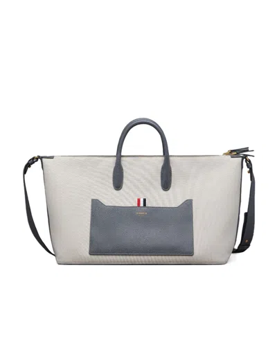 Thom Browne Medium Canvas Tote Bag In White