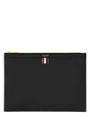 Thom Browne Leather Document Case In Black