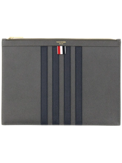 Thom Browne Medium Document Holder In Grey