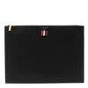 Thom Browne Medium Document Holder With Iconic Logo In Nero