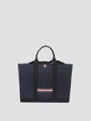 Thom Browne Medium Drawstring Tote Handbag In Blue