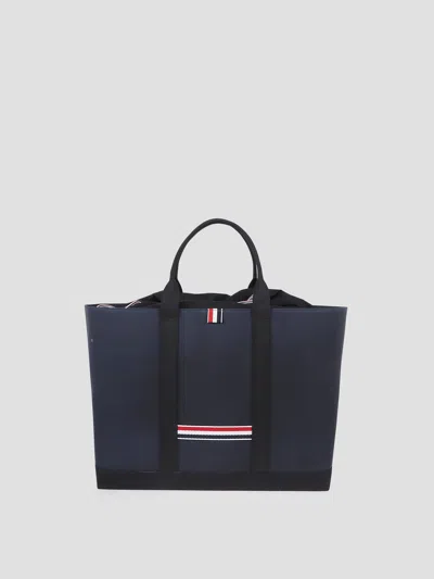 Thom Browne Medium Drawstring Tote Handbag In Blue