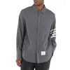 Thom Browne Mens Dark Grey Four-bar Relaxed-fit Corduroy Shirt Jacket M