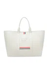 Thom Browne Medium Hector-detail Tote Bag In White