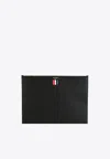Thom Browne Medium Leather Document Holder In Black