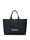 Thom Browne Structured Medium Tool Tote With Drawstring Closure In Blue