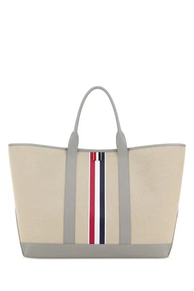 Thom Browne Medium Tool Tote Handbag In Lt Grey