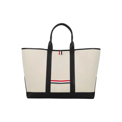 Thom Browne Medium Tool Tote W/ Leather Handles In S In Neutral