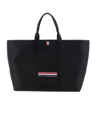 Thom Browne Medium Tote In Black