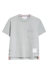 Thom Browne Medium Weight Cotton Jersey Boxy Pocket Tee In Light Grey