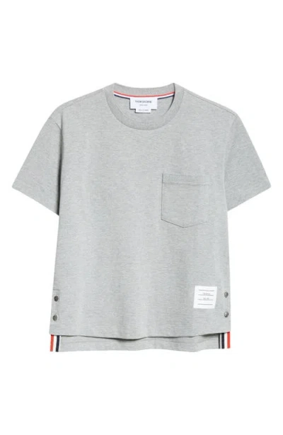 Thom Browne Medium Weight Cotton Jersey Boxy Pocket Tee In Light Grey