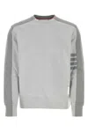 Thom Browne Melange Grey Cotton Sweatshirt In Grey