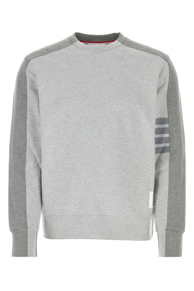 Thom Browne Melange Grey Cotton Sweatshirt In Ltgrey
